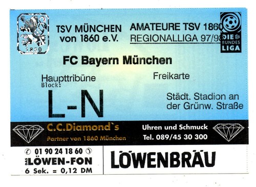 Ticket bayl 1860 - münchen, ii