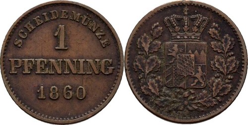 Bayern pfennig 1860 maximilian - 1860,
