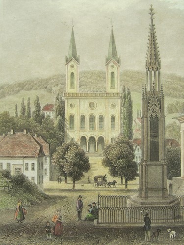 Stahlstich 1830 1860 kirche - 1830-1860,